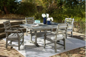 Signature Design by Ashley Visola Outdoor Dining Table with 4 Chairs-Gray