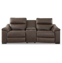 Salvatore 3-Piece Power Reclining Sectional Loveseat with Console-Chocolate