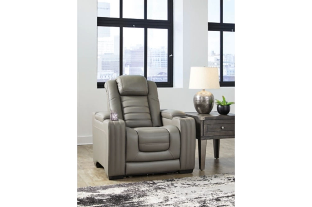 Signature Design by Ashley Backtrack Power Recliner-Gray