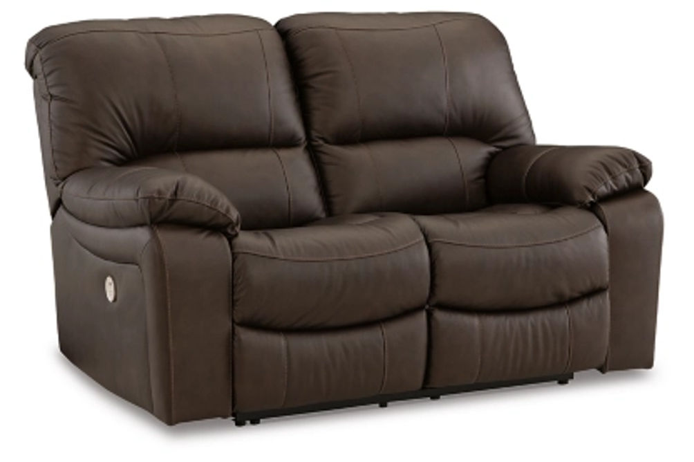 Signature Design by Ashley Leesworth Power Reclining Sofa and Loveseat-Dark Br