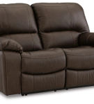 Signature Design by Ashley Leesworth Power Reclining Sofa and Loveseat-Dark Br