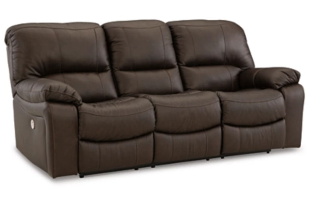 Signature Design by Ashley Leesworth Power Reclining Sofa and Loveseat-Dark Br