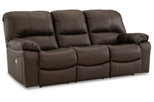 Signature Design by Ashley Leesworth Power Reclining Sofa and Loveseat-Dark Br