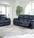 Signature Design by Ashley Leesworth Power Reclining Sofa and Loveseat-Ocean