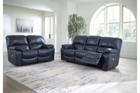 Signature Design by Ashley Leesworth Power Reclining Sofa and Loveseat-Ocean