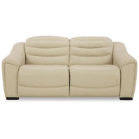 Center Line 2-Piece Power Reclining Sectional Loveseat-Cream