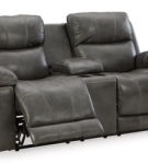 Signature Design by Ashley Edmar Power Reclining Sofa and Loveseat-Charcoal