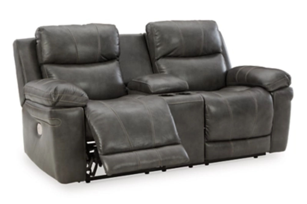 Signature Design by Ashley Edmar Power Reclining Sofa and Loveseat-Charcoal