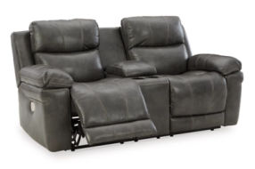 Signature Design by Ashley Edmar Power Reclining Sofa and Loveseat-Charcoal