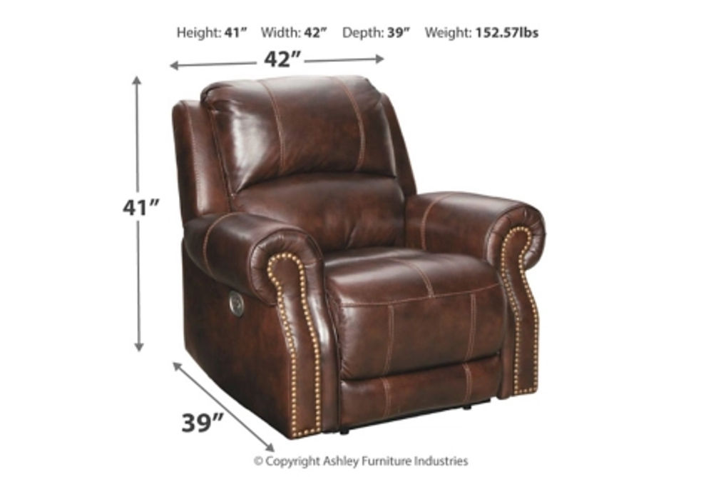 Signature Design by Ashley Buncrana Power Recliner-Chocolate