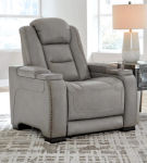 Signature Design by Ashley The Man-Den Power Recliner-Gray