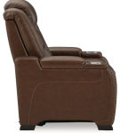 Signature Design by Ashley The Man-Den Power Recliner-Mahogany