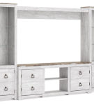 Signature Design by Ashley Willowton 4-Piece Entertainment Center-Whitewash