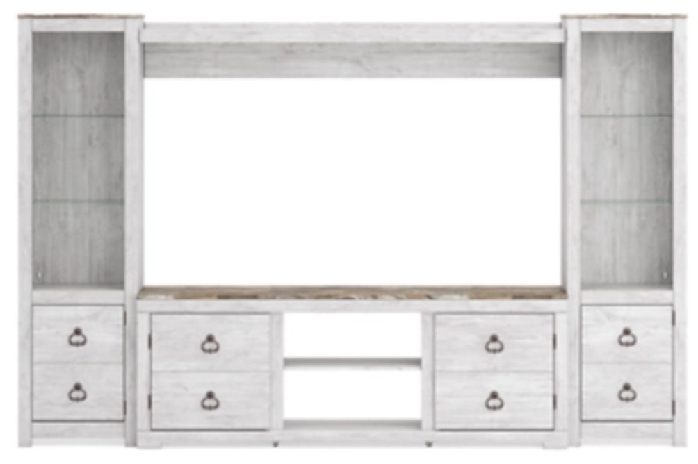 Signature Design by Ashley Willowton 4-Piece Entertainment Center-Whitewash