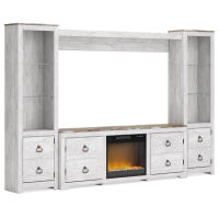 Signature Design by Ashley Willowton 4-Piece Entertainment Center with Electri