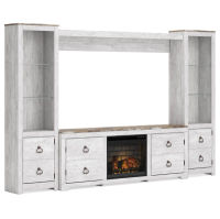 Signature Design by Ashley Willowton 4-Piece Entertainment Center with Electri