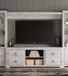 Signature Design by Ashley Willowton 4-Piece Entertainment Center-Whitewash