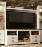 Signature Design by Ashley Willowton 3-Piece Entertainment Center-Whitewash