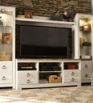 Signature Design by Ashley Willowton 4-Piece Entertainment Center-Whitewash