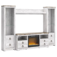 Signature Design by Ashley Willowton 4-Piece Entertainment Center with Electri