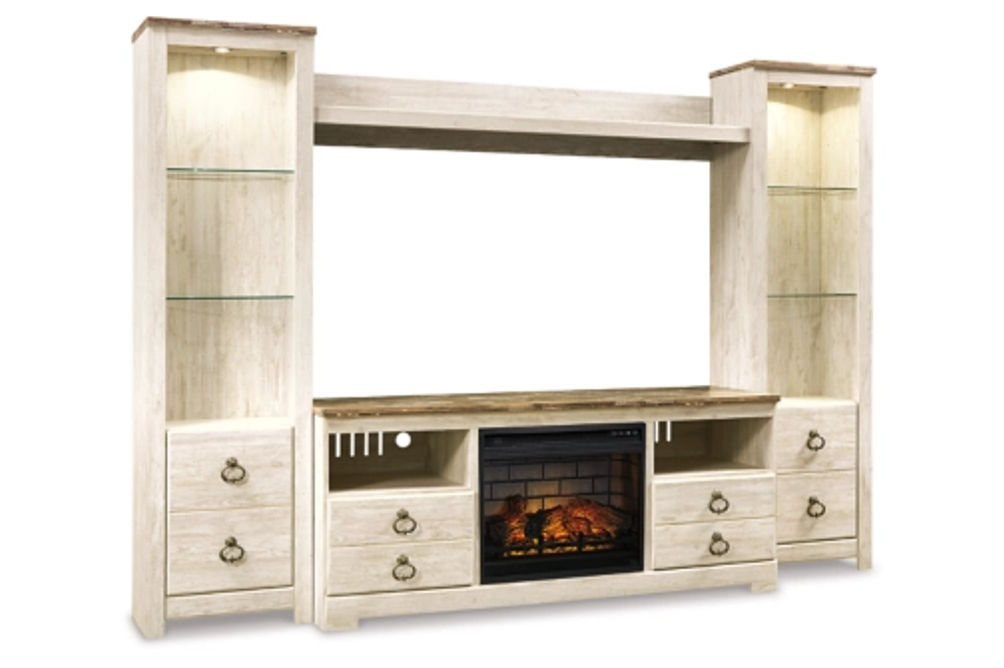 Signature Design by Ashley Willowton 4-Piece Entertainment Center with Electri