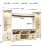 Signature Design by Ashley Willowton 4-Piece Entertainment Center-Whitewash