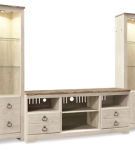 Signature Design by Ashley Willowton 3-Piece Entertainment Center-Whitewash