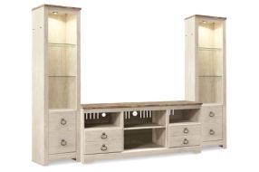 Signature Design by Ashley Willowton 3-Piece Entertainment Center-Whitewash