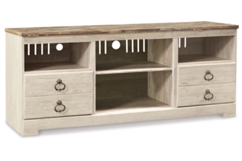 Signature Design by Ashley Willowton 4-Piece Entertainment Center-Whitewash