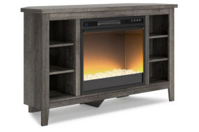 Signature Design by Ashley Arlenbry Corner TV Stand with Electric Fireplace-Gr