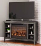 Signature Design by Ashley Arlenbry Corner TV Stand with Electric Fireplace-Gr