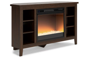 Signature Design by Ashley Camiburg Corner TV Stand with Electric Fireplace-Wa