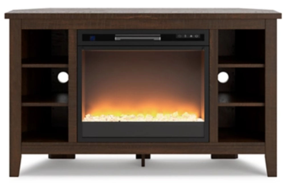 Signature Design by Ashley Camiburg Corner TV Stand with Electric Fireplace-Wa