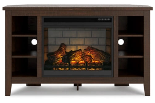 Signature Design by Ashley Camiburg Corner TV Stand with Electric Fireplace-Wa