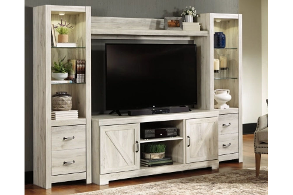 Signature Design by Ashley Bellaby 4-Piece Entertainment Center-Whitewash