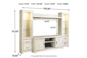 Signature Design by Ashley Bellaby 4-Piece Entertainment Center-Whitewash