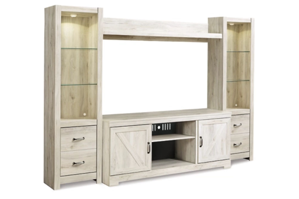 Signature Design by Ashley Bellaby 4-Piece Entertainment Center-Whitewash