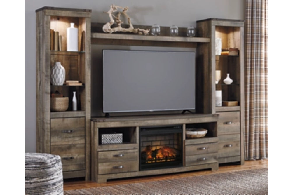 Signature Design by Ashley Trinell 4-Piece Entertainment Center with Electric