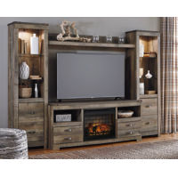 Signature Design by Ashley Trinell 4-Piece Entertainment Center with Electric