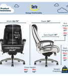 Serta - Lautner Executive Office Chair - Black with White Mesh Accents