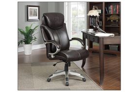 Serta - AIR Health & Wellness Big & Tall Executive Chair - Roasted Chestnut/Brown