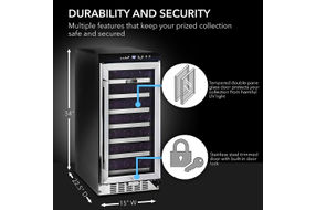 Whynter - 33-Bottle Wine Refrigerator - Stainless Steel