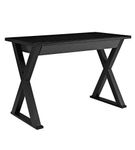 Walker Edison - Glass and Wood Computer Desk - Black