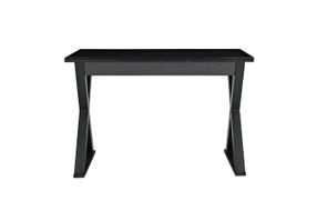 Walker Edison - Glass and Wood Computer Desk - Black