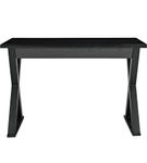 Walker Edison - Glass and Wood Computer Desk - Black