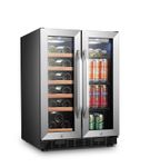 Lanbo - Freestanding/Built-In 23.4'' width 18 Bottle 56 Can Dual Zone Combo Wine and Beverage Coole