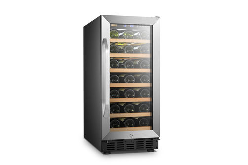 Lanbo - 15 Inch 31 Bottle Built-in or Freestanding Wine Cooler with Digital Temperature Control and