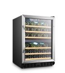 Lanbo - 44 Bottle Compressor Dual Zone Wine Refrigerator with Stainless Steel Door - Black