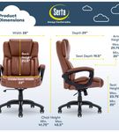 Serta - Garret Bonded Leather Executive Office Chair with Premium Cushioning - Cognac