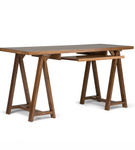Simpli Home - Sawhorse Rectangular Solid Pine Table - Medium Saddle Brown
